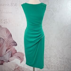 Coast Ruched Zipper Accent Sheath Dress Size 4